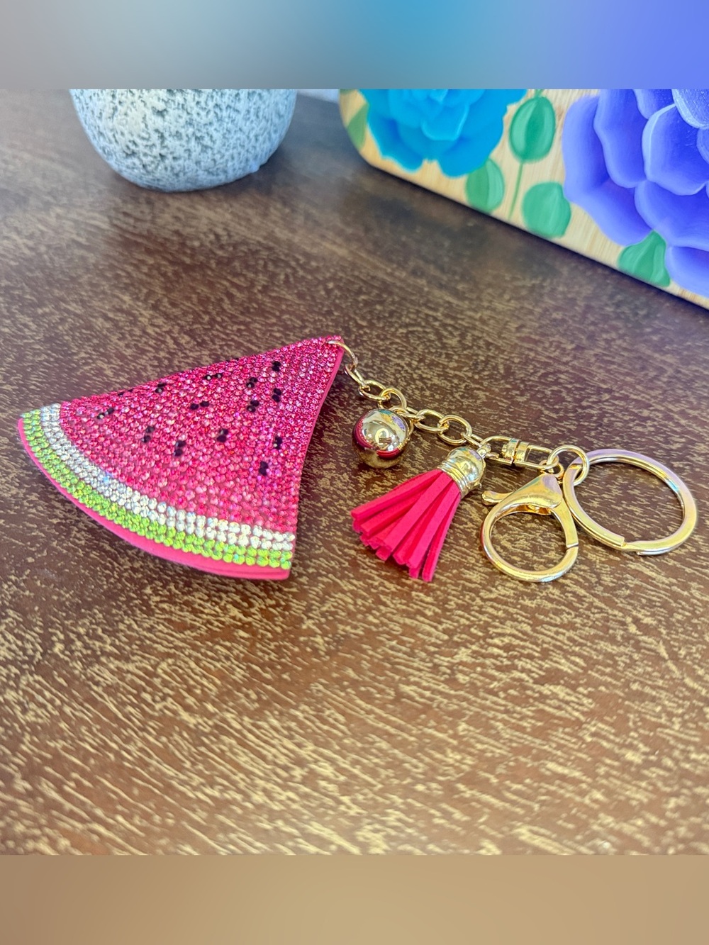 Watermelon Crystal Keychain Bag Charm - Picture 4 of 10